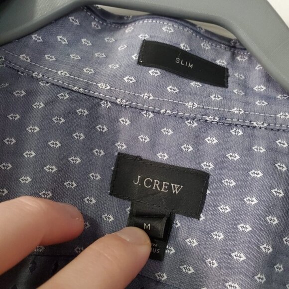 J. Crew Slim Fit Dotted Pattern Preppy Casual Business Fitted Shirt M - Picture 4 of 8